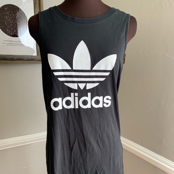 adidas Dresses & Skirts - Adidas Black and White Tank Dress Small